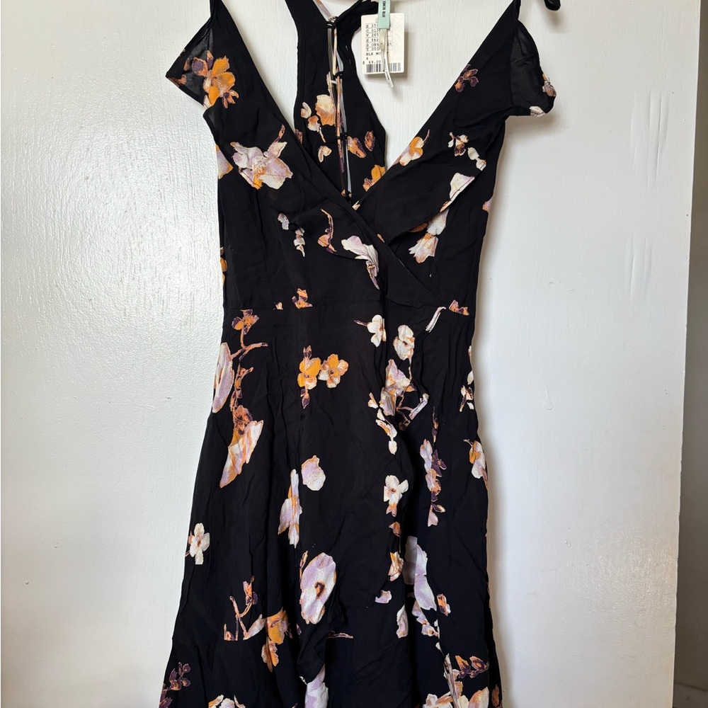 Floral Black Mini Dress